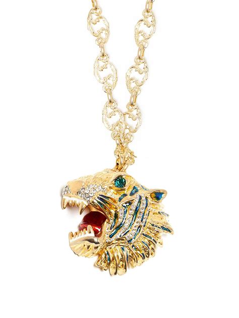 men's gucci necklace free shipping|Gucci tiger necklace.